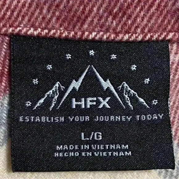 HFX Shirt Jacket L Red Plaid Snap Closure Pocket Midweight Shacket Outerwear NWT - Picture 9 of 11